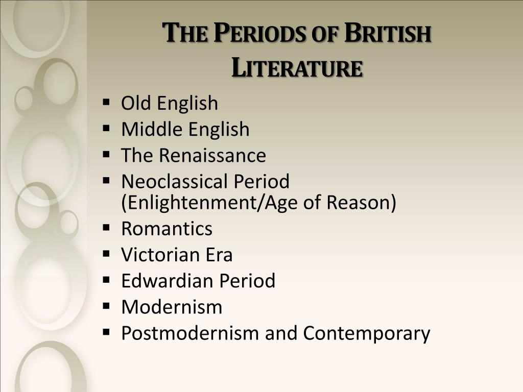 types of british literature