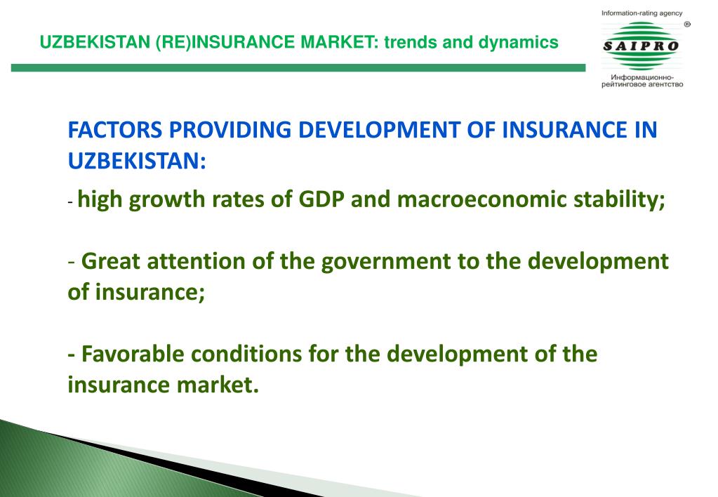 PPT UZBEKISTAN INSURANCE AND REINSURANCE MARKET trends and dynamics