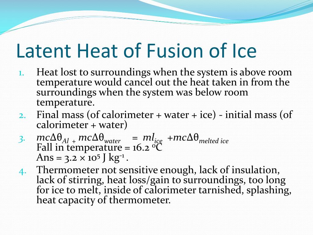 What Is The Latent Heat Of Fusion Of Ice At Piper Walton Blog