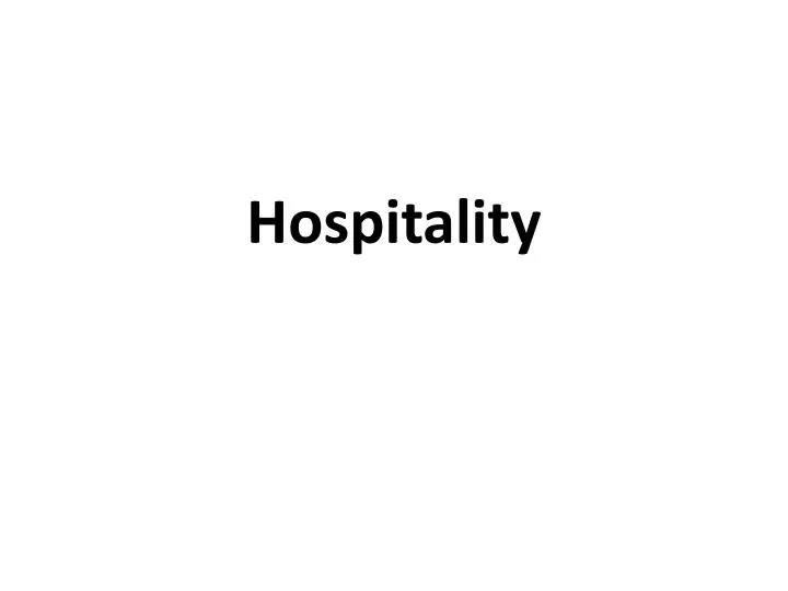 hospitality n.