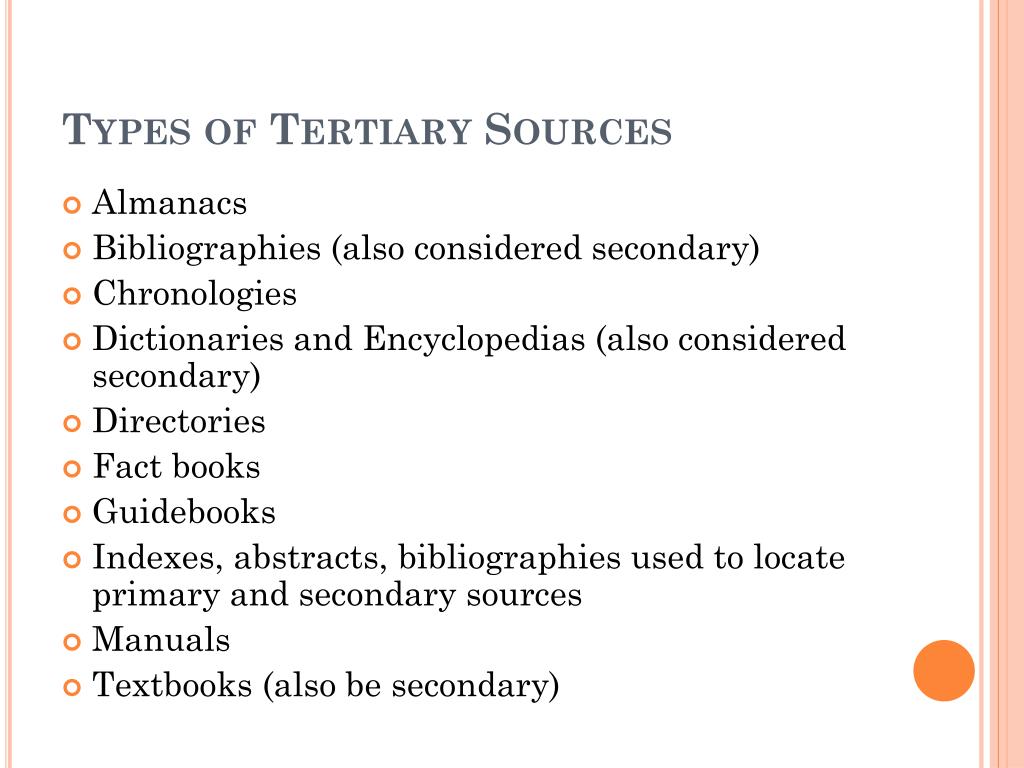 Tertiary Sources Finding Primary Secondary Tertiary 44 OFF