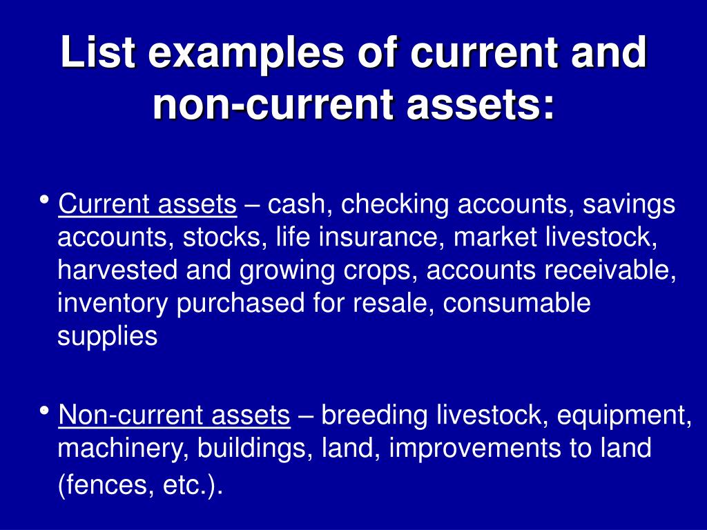 Non Current Assets Examples List