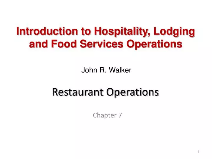 restaurant operations n.