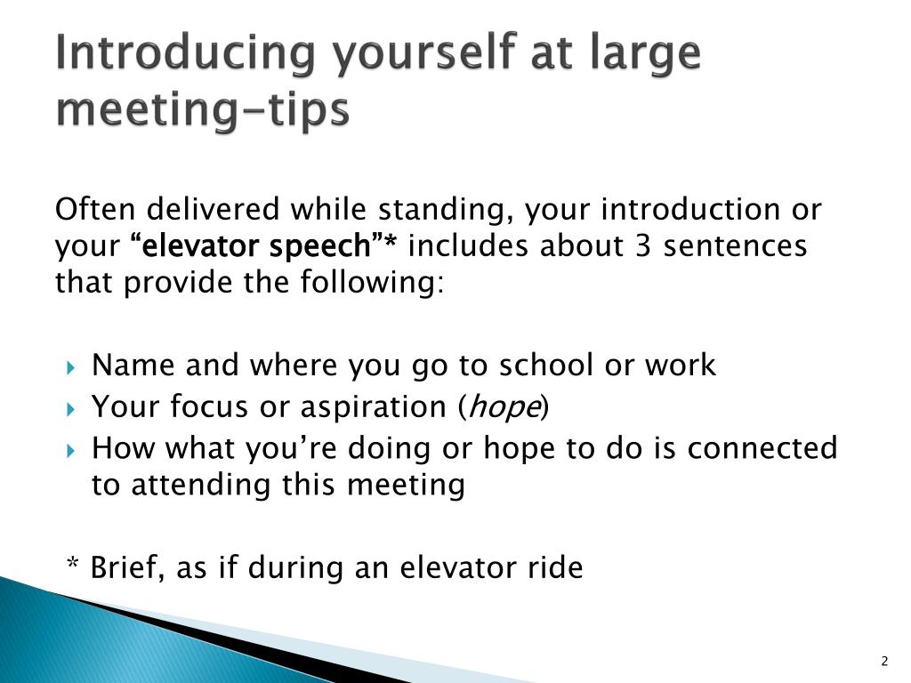 how to introduce yourself in first meeting