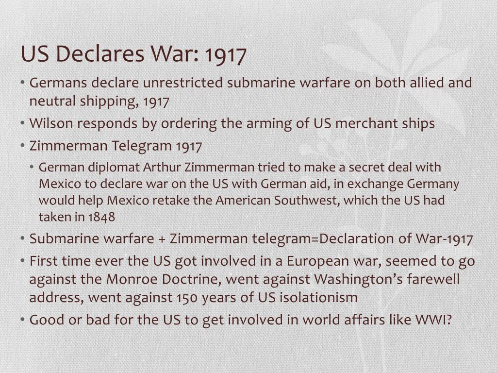 PPT - A growing role for America abroad: WWI PowerPoint Presentation ...