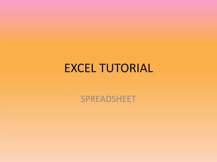 microsoft excel tutorial powerpoint presentation