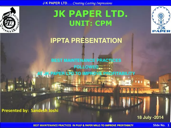PPT JK PAPER LTD. UNIT CPM PowerPoint Presentation, free download ID3073364