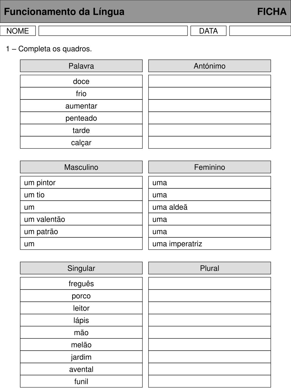 PPT - Funcionamento da Língua FICHA PowerPoint Presentation, free download  - ID:3073820