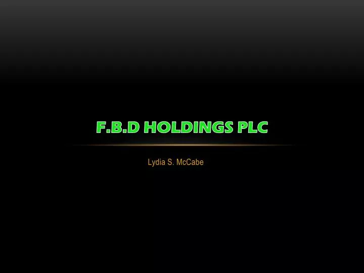 f b d holdings plc n.
