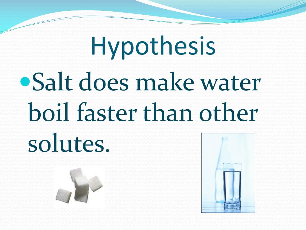 a student makes a hypothesis when different salt solutions