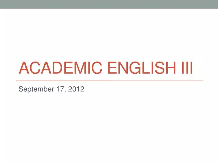 academic english iii n.