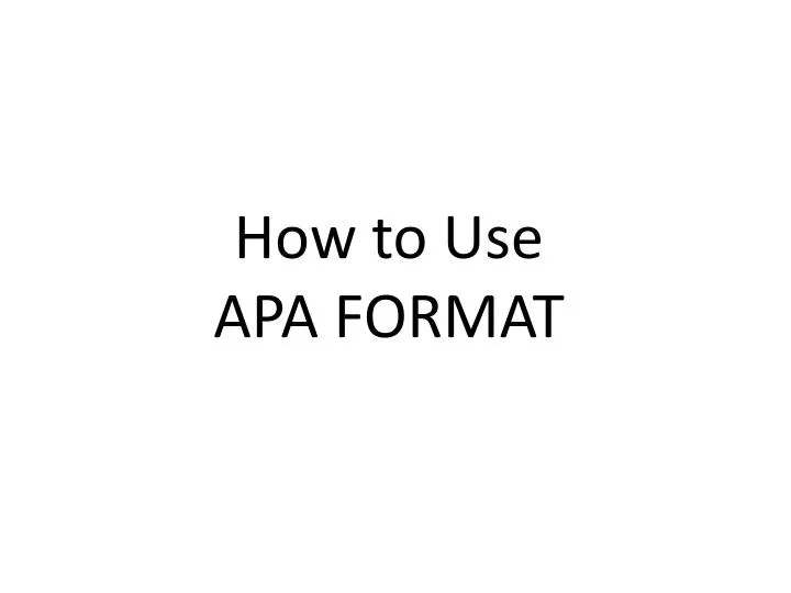 ppt how to use apa format powerpoint presentation id 3074469