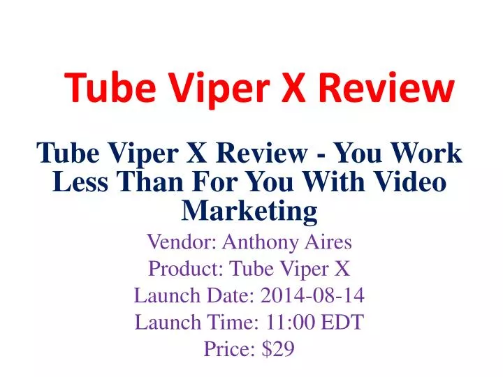 tube viper x review n.