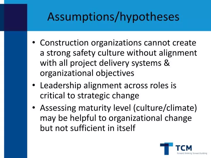 difference between hypothesis and assumption of the study