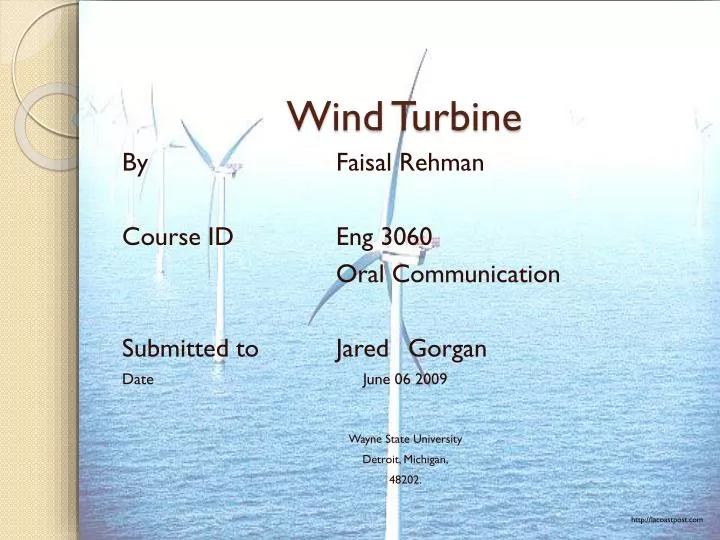 PPT - Wind Turbine PowerPoint Presentation, free download - ID:3075374