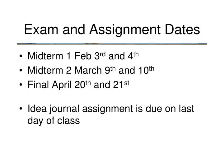 assignment date meaning
