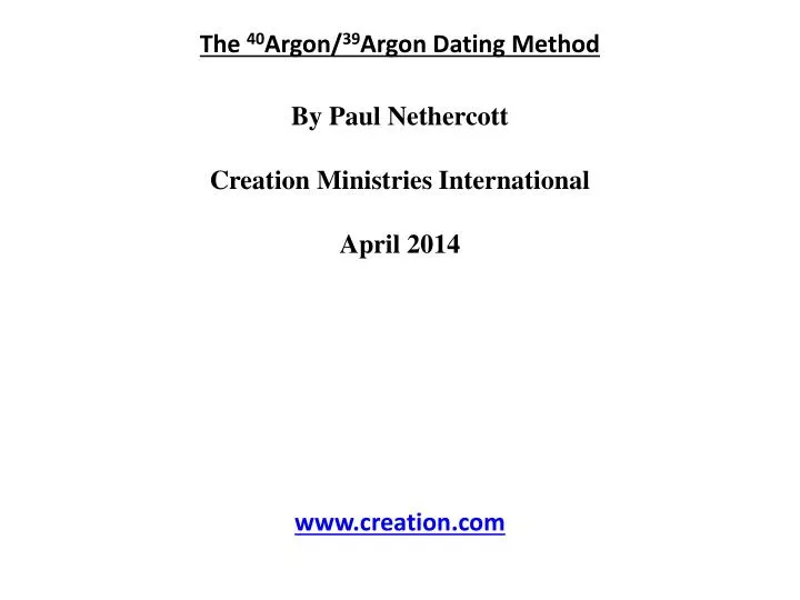 Argon 40 dating