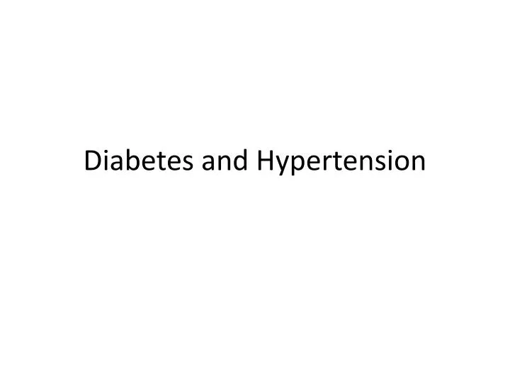 diabetes and hypertension n.