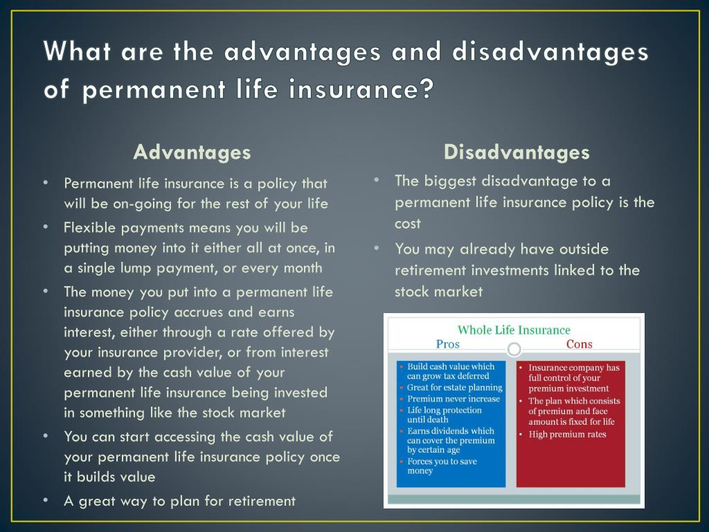 Advantages And Disadvantages Of Whole Life Insurance