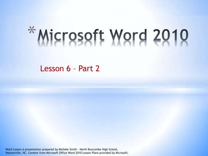 microsoft word 2010 presentation
