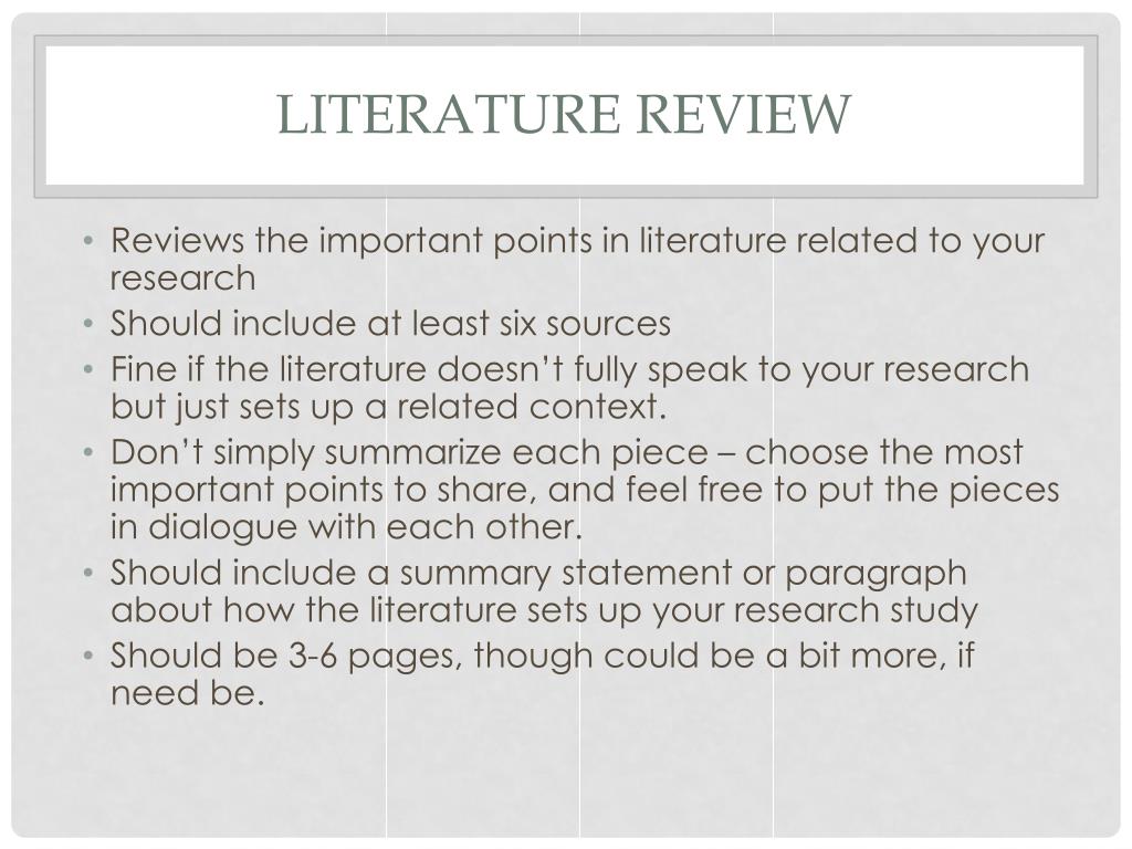 review thesis literature