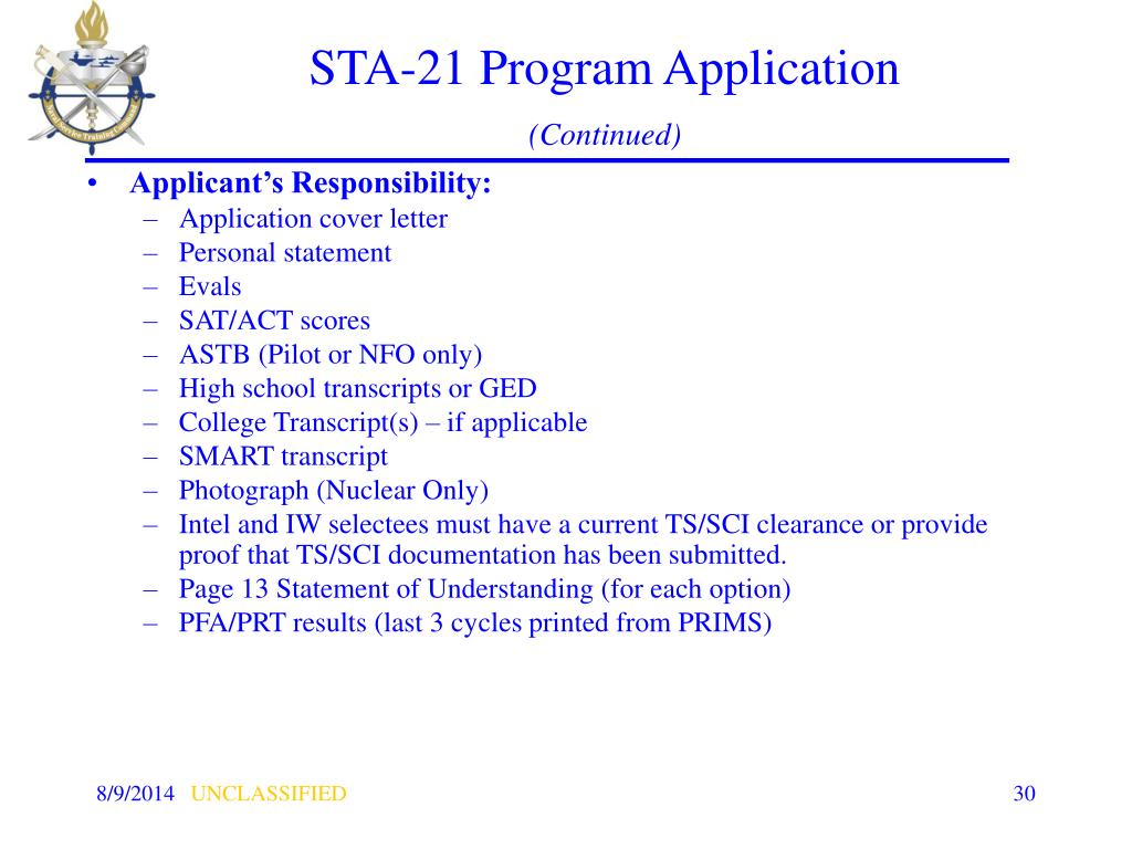 Sta 21 recommendation letters picture