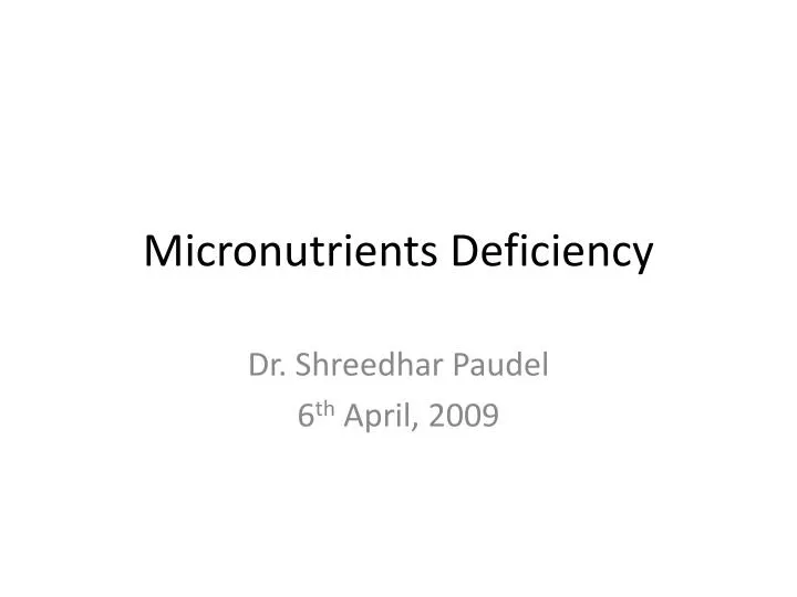 micronutrients deficiency n.