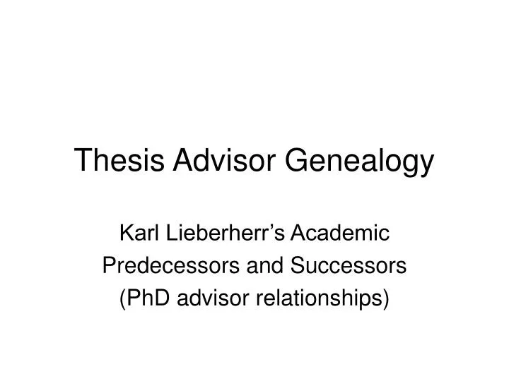 thesis advisor deutsch
