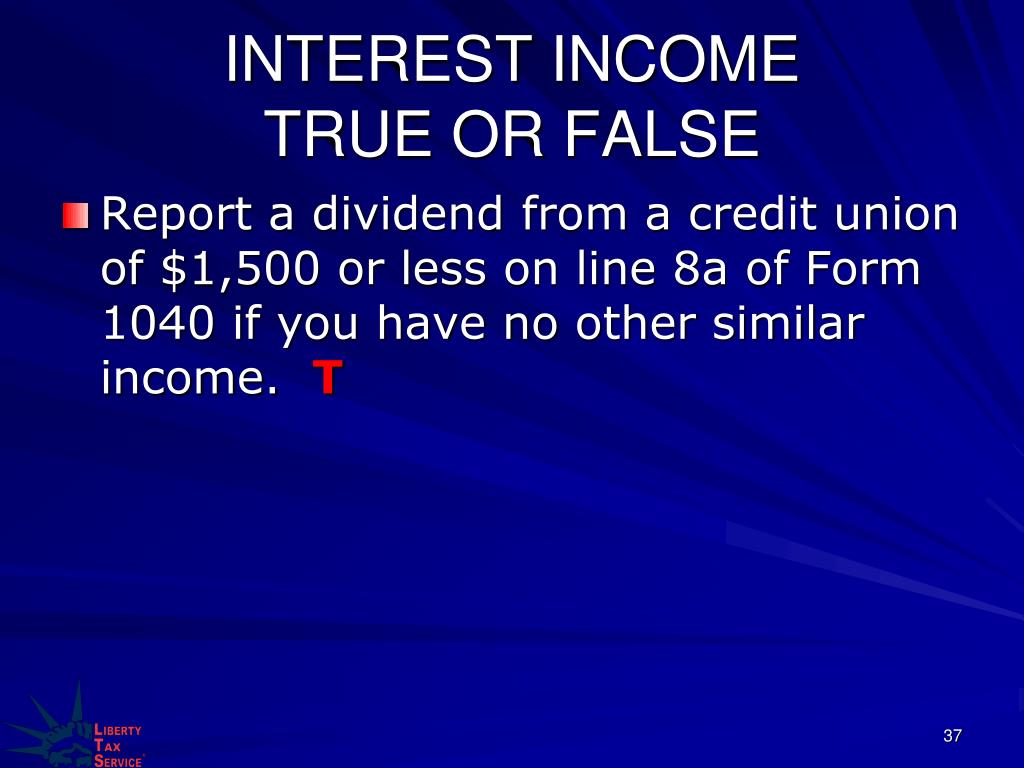 PPT - Liberty Tax Service Basic Income Tax Course Lesson 5 PowerPoint ...
