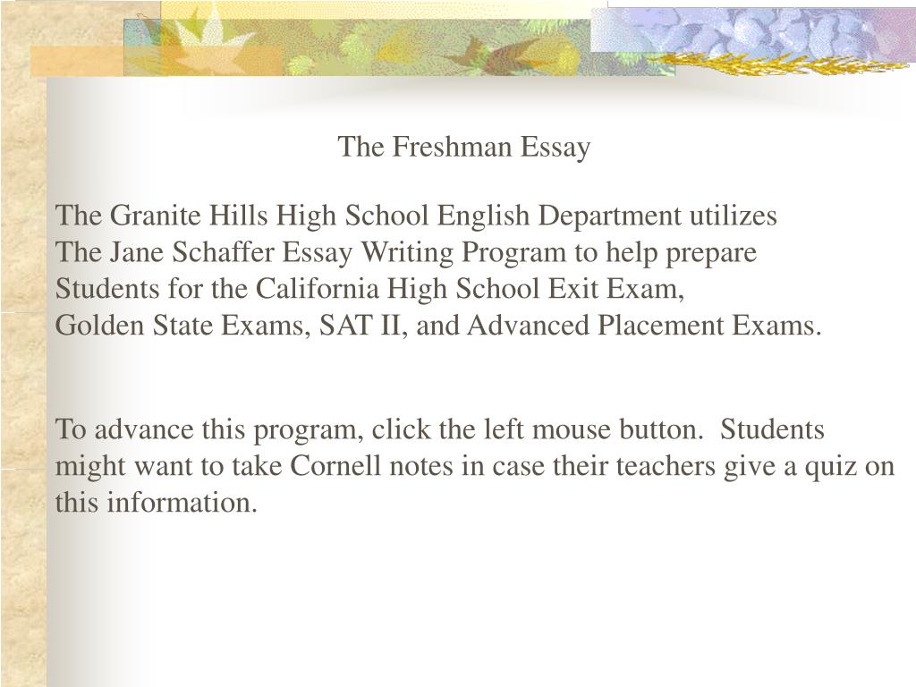 PPT - The Freshman Essay PowerPoint Presentation, free download