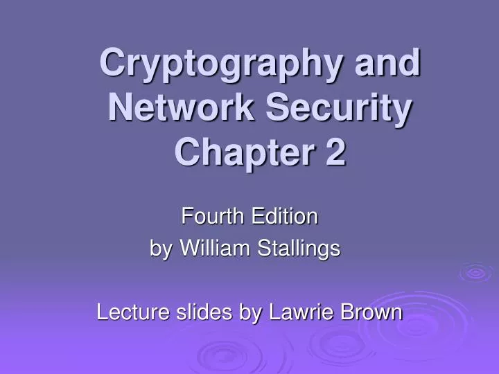 PPT - Cryptography and Network Security Chapter 2 PowerPoint ...