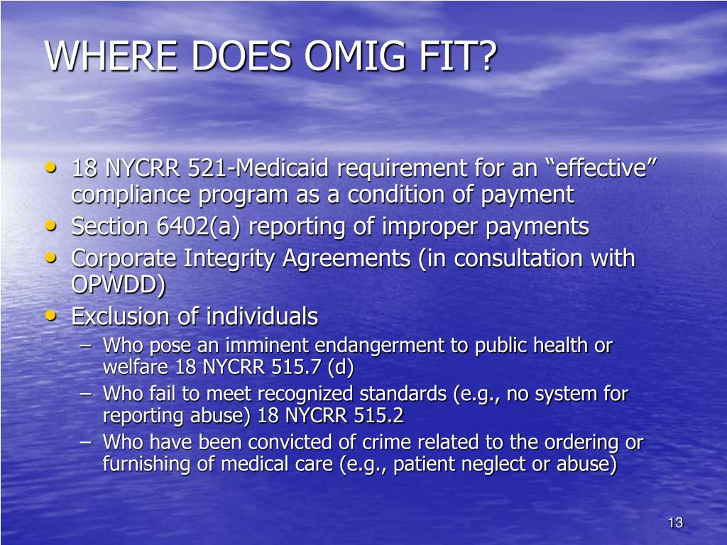 PPT - JAMES C. COX ACTING NEW YORK MEDICAID INSPECTOR GENERAL James.Cox ...