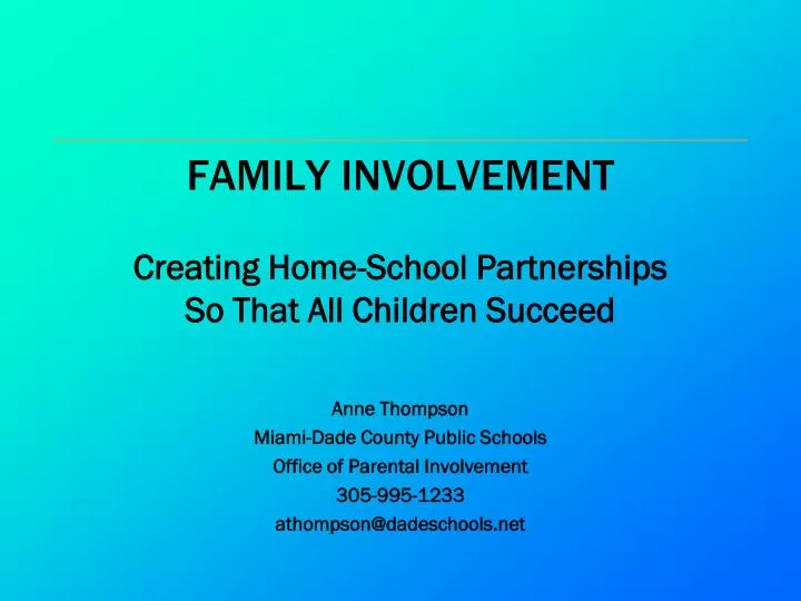 family and parental involvement ppt