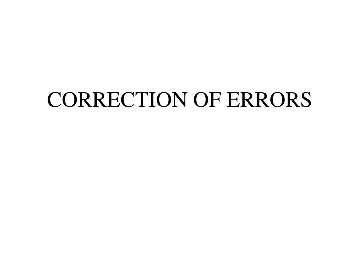 correction of errors n.