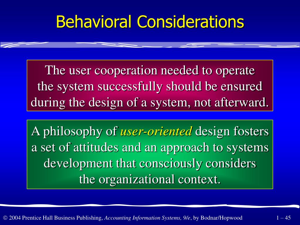 Behavioral considerations in job design