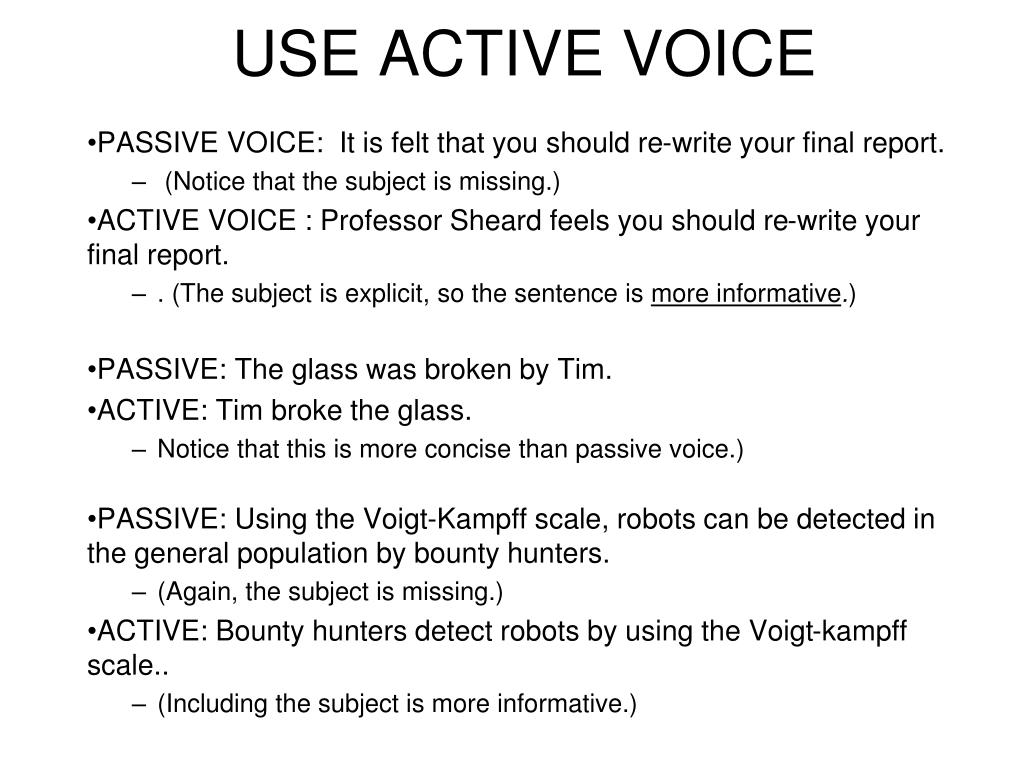 when writing a story or essay what is active voice