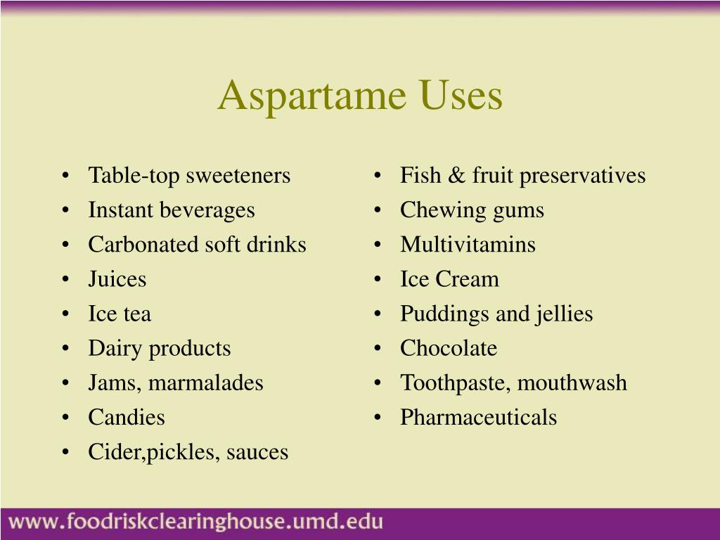Ppt Aspartame Risk Assessment Food Safety Analysis Exercise
