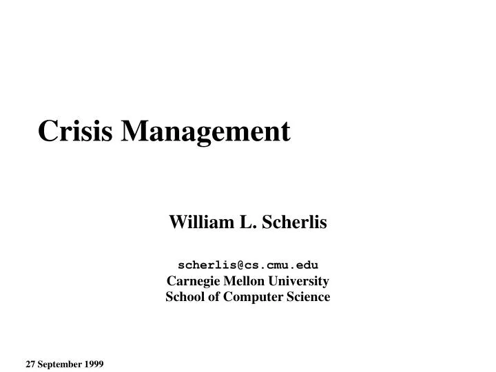 crisis management n.