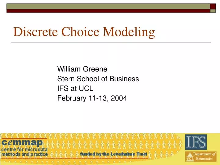 william greene stern school of business ifs at ucl february 11 13 2004 n.
