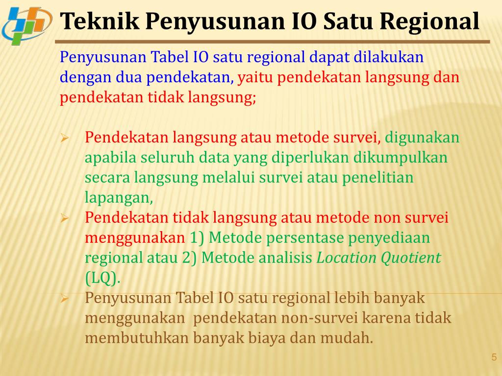 PPT - TABEL INPUT OUTPUT REGIONAL PowerPoint Presentation 