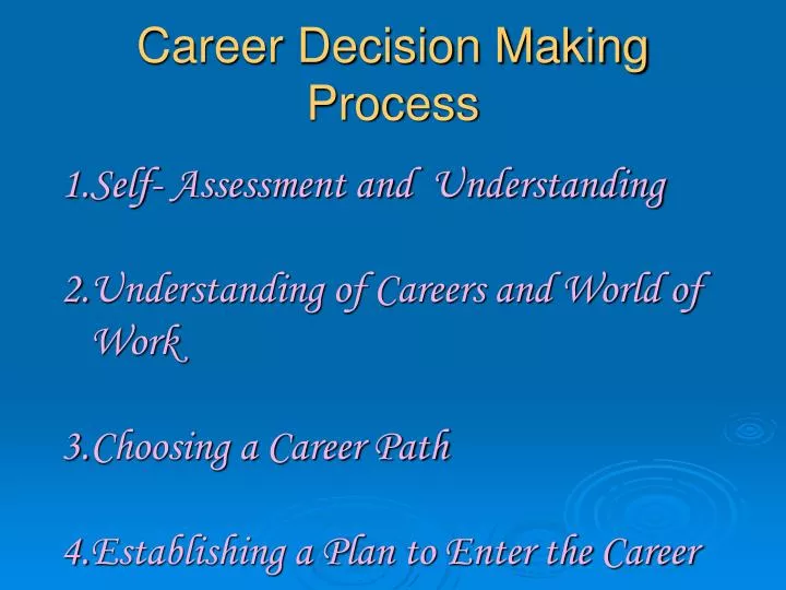 introduction on the career decision essay