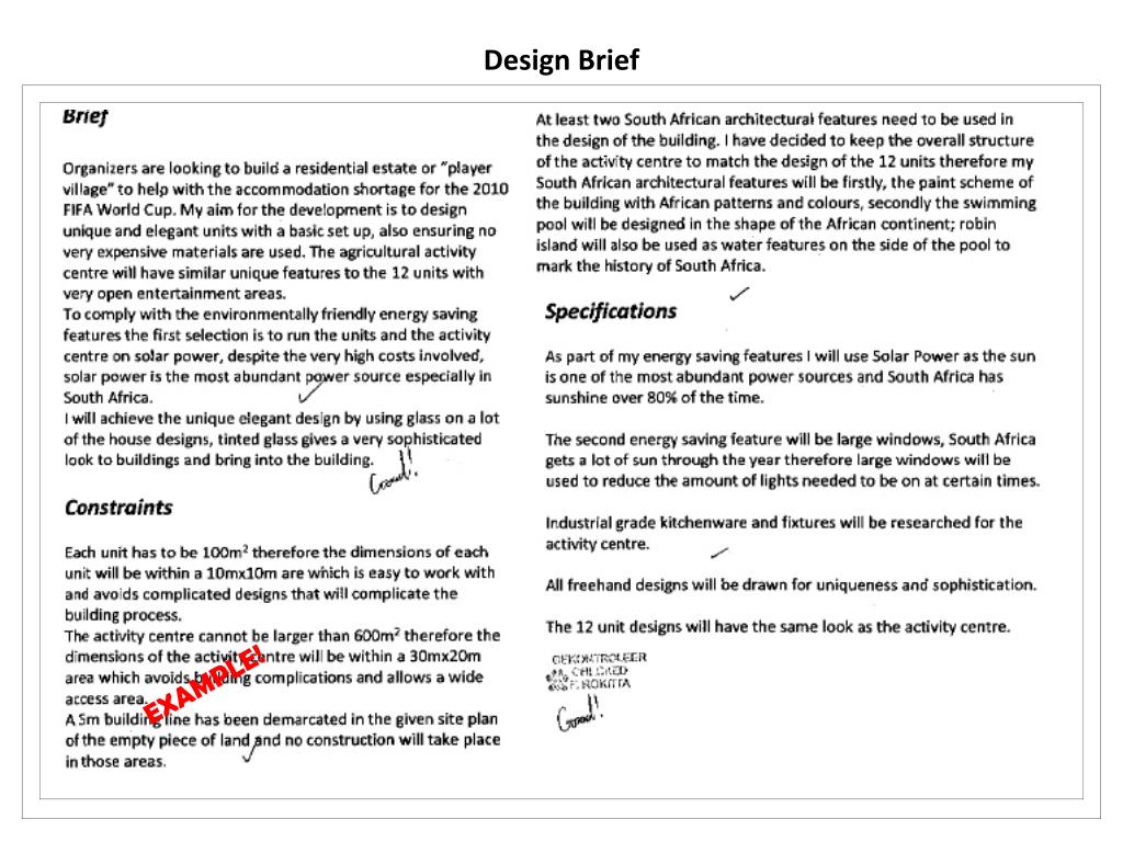 design brief example egd grade 10