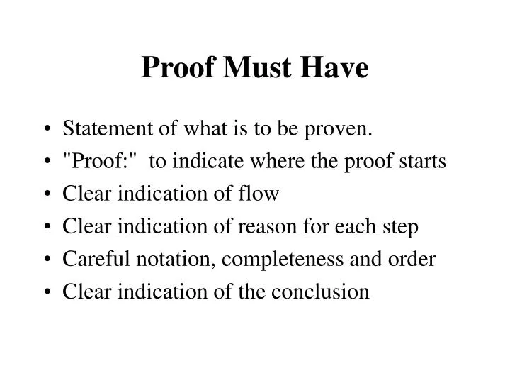 proof must have n.
