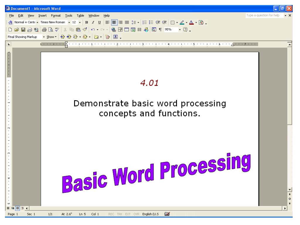 word processing powerpoint presentation