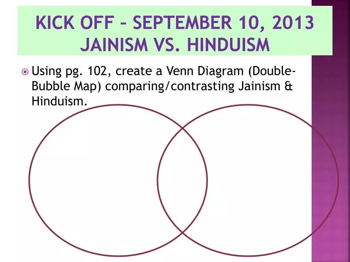 ppt kick off september 10 2013 jainism vs hinduism powerpoint buddhism and hinduism venn diagram