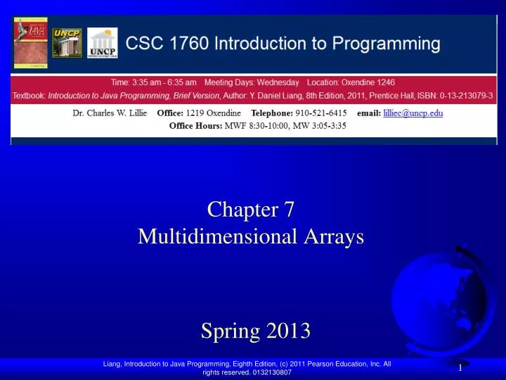 PPT - Chapter 7 Multidimensional Arrays PowerPoint Presentation, free ...