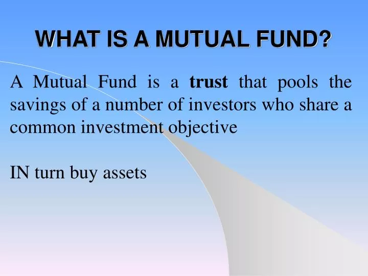 what is a mutual fund n.