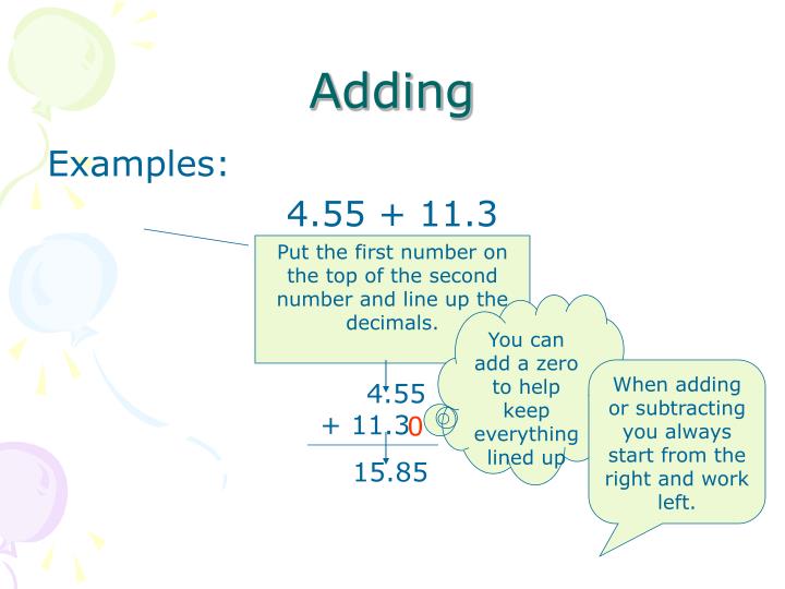 PPT Adding And Subtracting Decimals PowerPoint Presentation ID 3090518