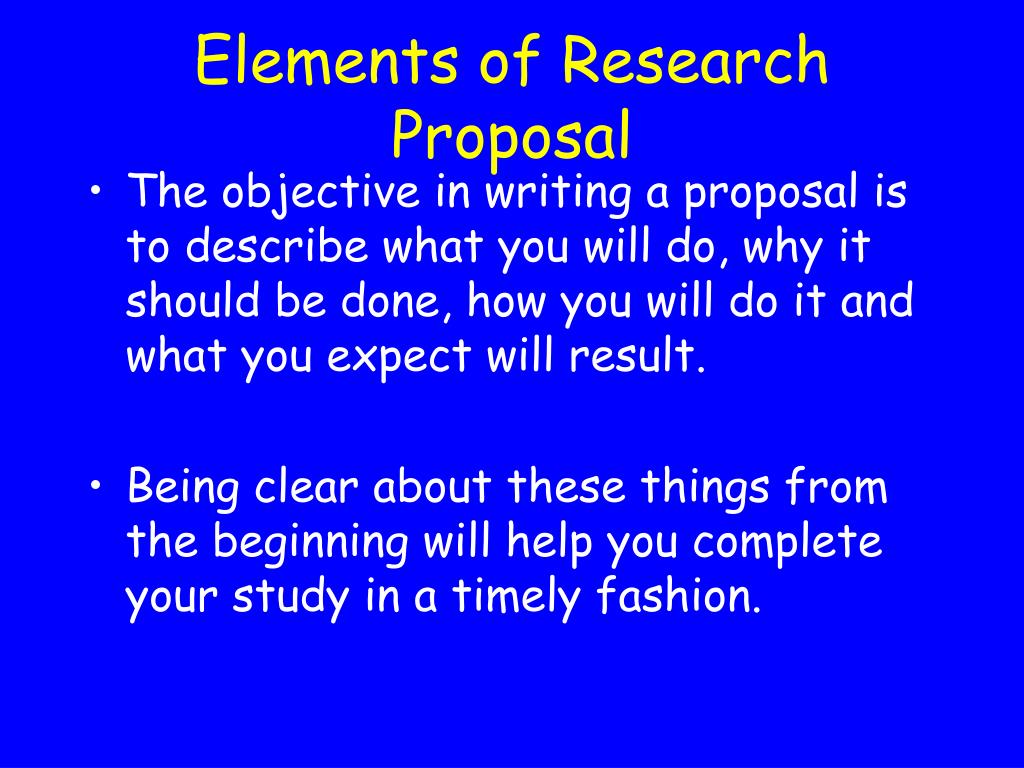 elements of research proposal ppt