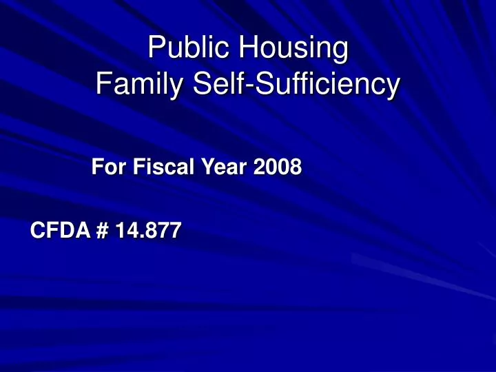 public housing family self sufficiency n.